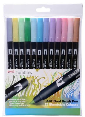 Tombow ABT Dual Brush Pen - Pastels Colours (Pack of 12)