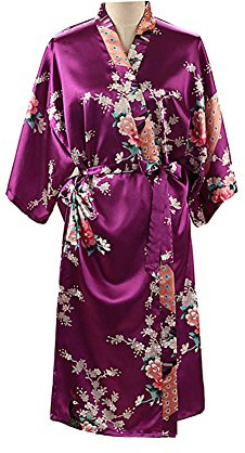 Ladies Plus Loose Satin Kimono Robe Dressing Gown Wedding Bridesmaid Sleepwear Bathrobe UK Size 8-24