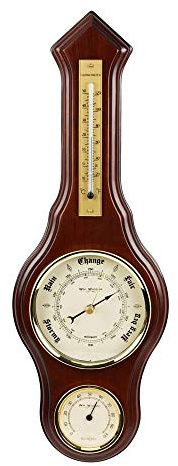Wm. Widdop Brown Wooden Barometer, Thermometer & Hygrometer