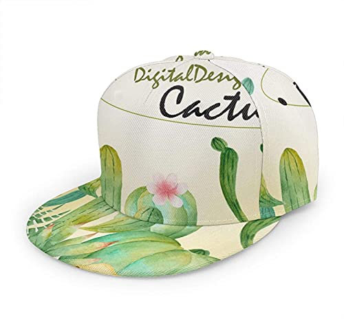 Oaieltj Unisex Baseball Cap Herren Damen Einstellbare Snapback Trucker Hat Mode Hip-Hop Baseball Cap, Kaktus Kunst, One size