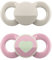 dentistar Day & Night Schnuller 2er-Set – Größe 1 für 0-6 Monate – Zahn- & kieferfreundlicher Silikon Schnuller – Mit Leuchtschnuller für die Nacht – Beige & Rosa mit Herz Motiv – Made in Germany