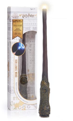 WOW! STUFF - Ron Weasley Lumos Wand 7 Inch Light up, Wizarding World Harry Potter Gifts, Toys and Collectables Role Play or Dress-up Costume Accessory for Fans, Girls Boys, Ages 6 to Adult, Brown