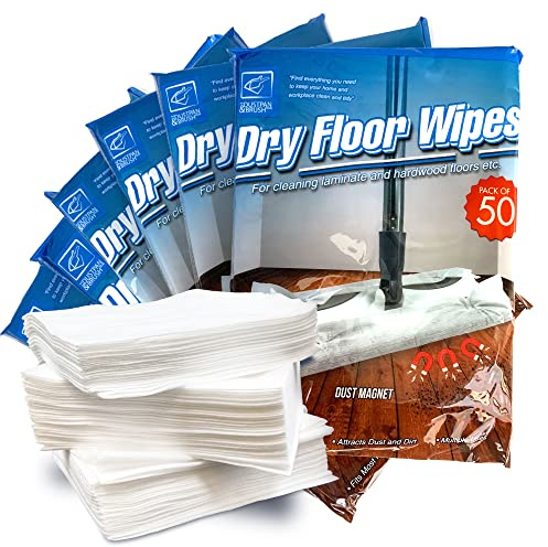 300pk Dry Floor Wipes, 29cm x 21cm Large Floor Wipes Universal Fitting for Swivel Flat Mop, Disposable Dry Dusting Cloths Laminate Cloths Mop Refill Pads (6 Pack x 300 Cleaning Cloths)