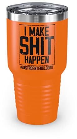 Bicchiere da 850,5 g, in acciaio inox, colori assortiti, per gastroenterologo, sistema digestivo, medico medico, 850 g, arancione