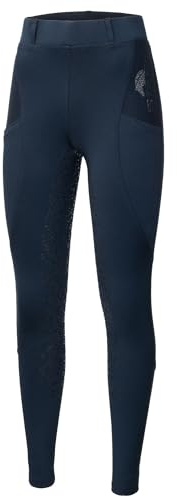 Start Kensington Damen Reitleggins mit Silikonvollbesatz und Handytasche - Reitsport-Hosen für Damen, Reithose Kinder Mädchen, Reiterhosen Mädchen Damen (as3, Numeric, Numeric_152, Dunkelblau)