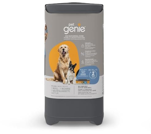 Pet Genie Pail | Dog Waste Disposal System for Outdoor and Indoor Odor Control | Dog Poop Trash can | Includes 1 Square Refill Bag That Lasts up to 2 Months