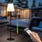 NiceBuy Solar Stehlampe Outdoor Garten LED Akku Stehlampe Kabellos Aufladbar USB Dimmbar RGB Stehleuchte,IP44 Solarstehlampen FüR AußEn/Indoor Terrasse(Chwarz)