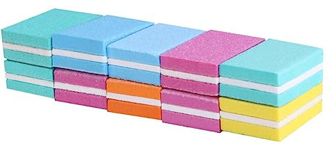 Mikinona 10pcs Sponge Nail Files Small Square Nail Repair Tools Polish Squares Buffer Blocks Care Boards for