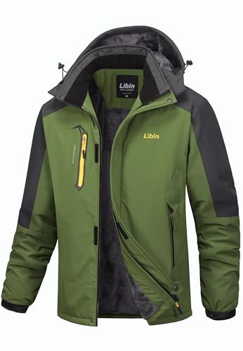Libin Chaqueta de esquí para hombre, chaqueta de invierno, chaqueta funcional de invierno, chaqueta de snowboard, chaqueta softshell, chaqueta para exteriores, impermeable, transpirable, chaqueta de