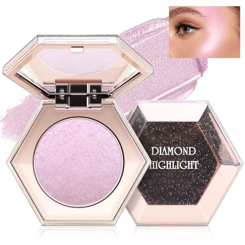 Boobeen Highlighter Makeup Highlighter Powder Palette, schimmernde glänzende Gesicht Körper Highlight Konturierung Palette, Glättung lang anhaltende Glitter Illuminator mit Spiegel