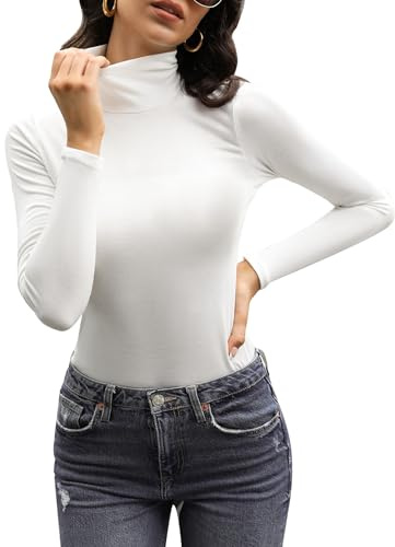 Aottori Haut Thermique Femme Col Roulé Manches Longues Coupe Ajustée Hiver | Structure thermique, col roulé avec manches longues, coupe ajustée, adapté au quotidien et aux superpositions, chaque jour