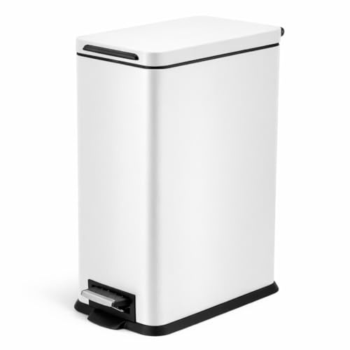 Home Zone Living 4 Gallon Kitchen Trash Can with Slim Fit Design