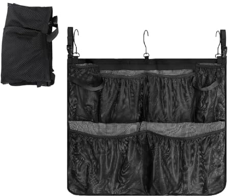 Sac organisateur de piscine – Poche de rangement pour piscine hors sol, support de rangement pour fournitures de piscine | Sac suspendu avec grands crochets, compartiments humides et secs, rangement f