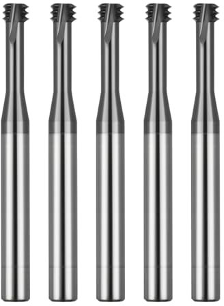 LUOCUT 5pcs UNC1/4-20 CNC Thread Milling Cutter Thread Milling tap Solid Coating Carbide for Steel Stainless Steel