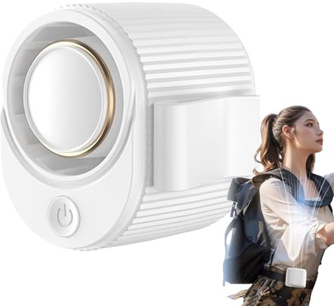 Bexdug Ventilador De Cintura,Ventilador Portátil Recargable - Dispositivo De Enfriamiento Sin Aspas Con 3 Velocidades Ajustables, 1200mAh Para Exteriores, Camping, Senderismo, Festivales,