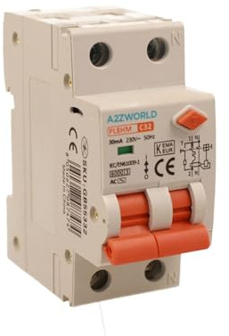 Interruttore Differenziale Magnetotermico 32A C32, RCBO Tipo AC Curva C, 1P+N 6kA 30mA, Doppio Leva con Diagnostica Visiva, 2 Moduli DIN, Serie PL8HM Elettromagnetica