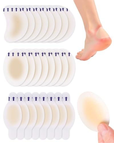 JUKOTA 24 Piezas rozaduras pies,Apósitos Para Ampollas,Parche Para Ampollas Los Pies,Tiritas Para Ampollas Deportivas, Venda Adhesiva Impermeable,Prevención De Ampollas En Pies, Dedos Y Talones