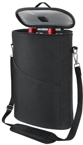 Insulated Wine Bag - 2 Bottle Wine Cooler Carrier,Leakproof Insulated Beer Pouch Chiller Carrier Bag with Adjustable Shoulder Strap and Handle for Adults Travel Party Picnic Golf Women