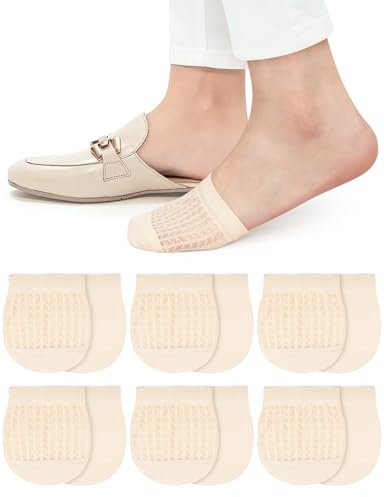 Becellen 6 Paia Mezzo Calze in Donna, Invisibili di Calzini Antiscivolo Traspiranti Calzini Half Socks per Tacchi Alti Ballerina