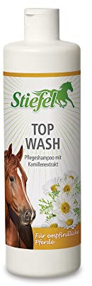 Stiefel Top Wash 500 ml für Pferde – Pflegeshampoo mit Kamillenextrakt, pH-neutral, ideal für empfindliche Haut und Ekzemer