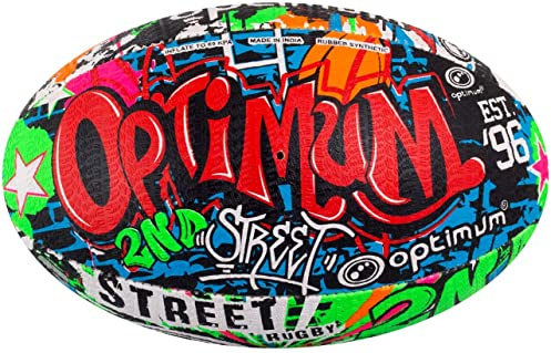 Optimum Pallone da Rugby Street II da Uomo, Multicolore, Midi Unisex-Youth