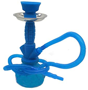Shisha vattenpipa rostfri och tvättbar vattenpipa för användning överallt. nikotinfri, nikotinfri, bra skott, vacker och praktisk 27 cm (blå)
