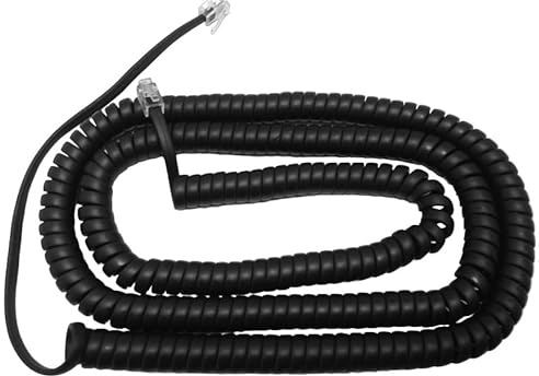 The VoIP Lounge Replacement 25 Foot Long Black Handset Cord for Polycom VVX Series IP Phone 101 150 201 250 300 301 310 311 350 400 401 410 411 450 500 501 600 601 1500
