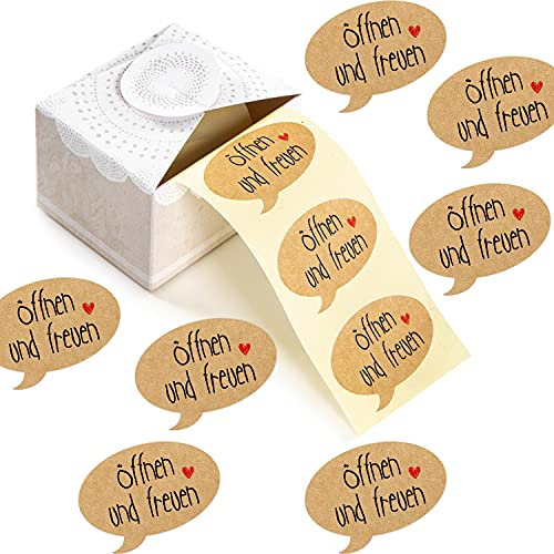 Logbuch-Verlag 200 Geschenketiketten öffnen & freuen Geburtstag Weihnachten Geschenkaufkleber Etiketten auf Rolle für Geschenke 5 x 3,5 cm