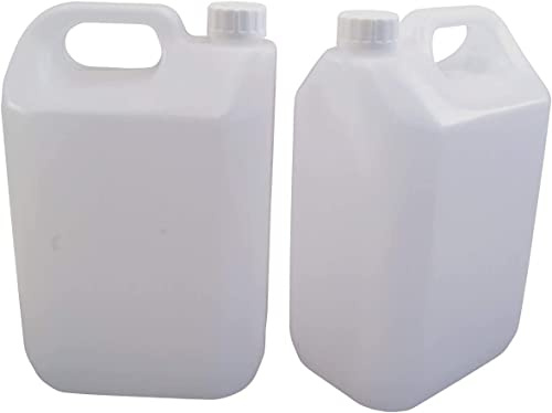 UK GROW 5L Natural HDPE water bottle x2 with tamper proof lid perfect for water storage chemicals products container jerry can (2)