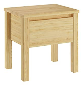 Erst-Holz Nachttisch Kiefer massiv Nachtkästchen Bettkommode Nachtschrank mit Schublade 90.20-K14