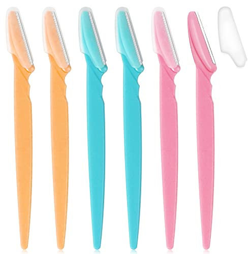 Sularpek 6 Piezas Cuchillas Cejas, Eyebrow Razor, Cejas de Seguridad Facial Removedor de Vello Afeitadora, con Cubierta de Precisión, Herramienta Exfoliante para Mujeres y Hombres
