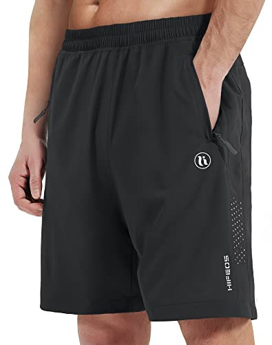 HIFEOS Shorts Herren Sporthose Kurz Schnelltrockende Kurze Hosen Laufhose Mit Reißverschlusstasche Trainingshose Jogginghose