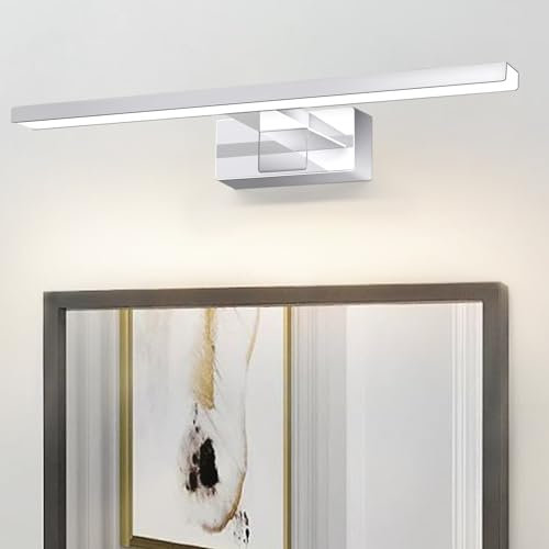 Homefire Lampada a LED per specchio da bagno, 6 W, 30 cm, impermeabile, IP44, cromata, luce bianca neutra, 4000 K, montaggio a parete, per cantina, cucina, armadio da bagno