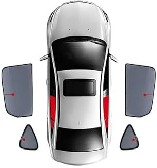 PPUMP Auto-Sonnenschutz Für SEAT Für Ateca 2016-2022 Magnetische Auto Sonnenschutz Schild Frontscheibe Mesh Rahmen Vorhang Hinten Seite Autoscheiben Sonnenschutz innen (Farbe : 4 4PCS Rear Trian)