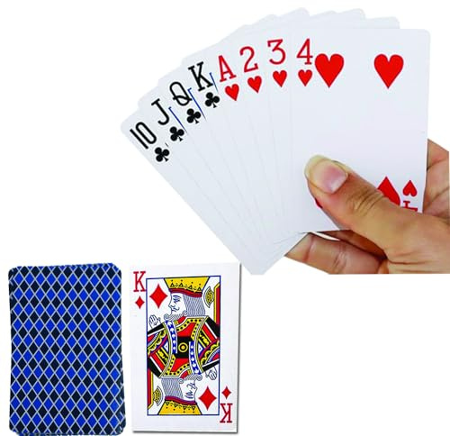 RYYN Professional Standard Plastic Coated Poker Size Playing Cards + 2 Jokers, Ideal for Poker Nights, Parties and Family Games