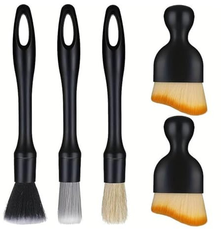 5 Pcs Car Detailing Kit,Car Cleaning Kit Interior,Car Interior Detailing Brushes,Auto Car Detailing Brush,Car Detailing Brush Set,For Interior/Exterior Automotive Trim Wheel Rim Engine(SIZE:5 pcs)