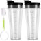 Upgraded 24 Oz Cup ，With Two Flip Lids And A Rubber Gasket A Cleaning Brush, Blender Accessories For Ninja Blender Ss100 Ss101 Ss300, Suitable For Work Gym Travel Party