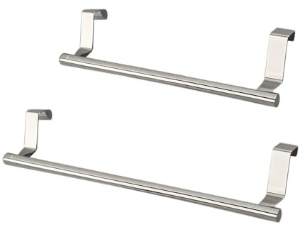 ZBKJYILF Pack von 2 Edelstahl Handtuchhalter, groß und klein, Premium langlebig, Handtuchhalter für Bad und Küche (Sliver)