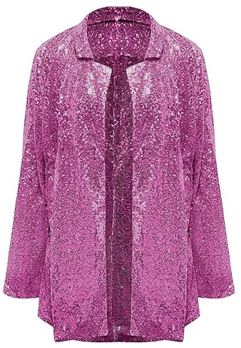 Glitterjacka för damer, karneval, paljetter, kavaj för damer, elegant kostymjacka med , krage, kostymakko, glitter, paljettjacka, affärer, kavaj, karneval, glitterblazer, trendig paljettblazer
