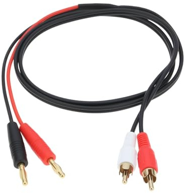 SG Store Zwei Cinch-Phono-Stecker auf zwei 4 mm HQ-Bananenstecker, Audiokabel für Audio-Buchse auf Signalgenerator