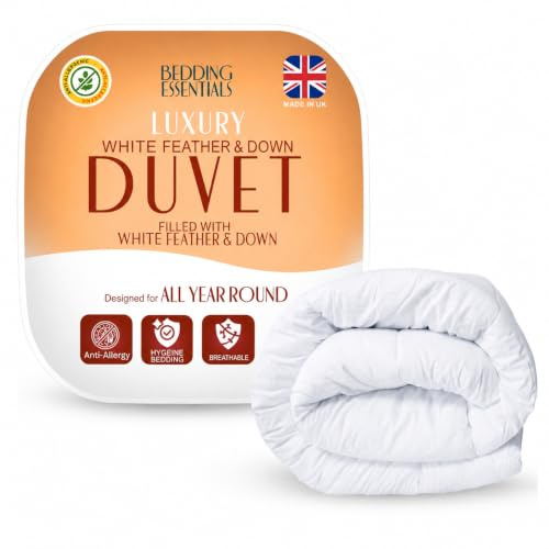 Goose Feather & Down Duvet Quilt 100% Cotton Casing, UK Made, Double, 10.5