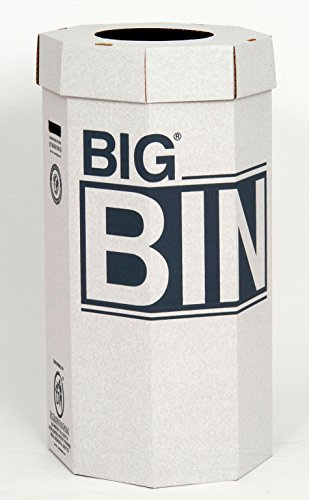 Acorn Tough Big Bin Flat-Packed 85% Recycled Fluted Board 450mm wide x 900mm high 160 Litres Ref 142958 (Pack of 5) Made in the UK for a lower carbon footprint