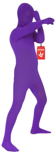 Morphsuits Lila helkroppsdräkt för barn, rolig maskeraddräkt pojkar flickor – M (105–119 cm)