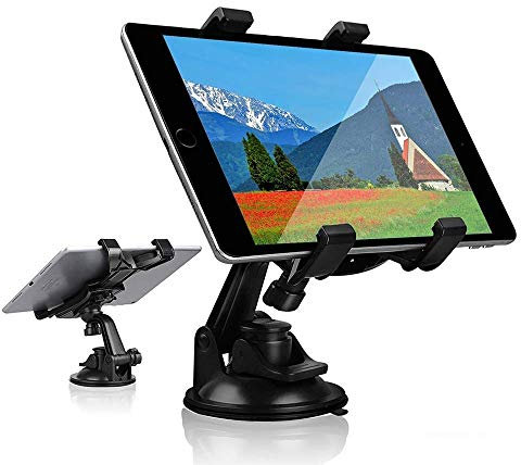 Auto Tablet Supporto iPad, Ventosa Tazza Supporto Tablet Stand per Auto Parabrezza Dash Desk Cucina Parete Compatibile con iPad Mini Air Samsung Galaxy Tab A S Series Tutti 7-10 pollici Tablet