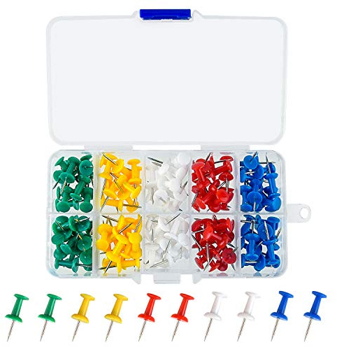 TUPARKA 120 Pcs Map Push Pins Thumb Tacks Multi-Colored Push Pins for Cork Notice Board 5 Colors