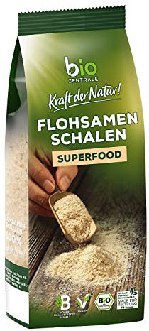 biozentrale Flohsamenschalen | 175 g Bio Flohsamenschalen | reich an Ballaststoffen | zum Verfeinern von Müslis, Smoothies und mehr | Alternative zu Leinsamen und Chiasamen
