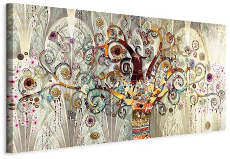 murando - Quadro in Rilievo Acrilico Stile Gustav Klimt L'albero Della Vita 120x60 cm su Tela Strutturata Grande - Quadri Moderni per Soggiorno - Stampe da Parete Moderno - Dipinta a Mano l-A-0033-b-a