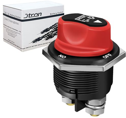 Jtron Autobatterieschalter MAX 12v-32v DC 200A Cont 300A INT Auto Motorrad Yacht Mini Batterie Auswahlschalter (ein-aus / 200A)