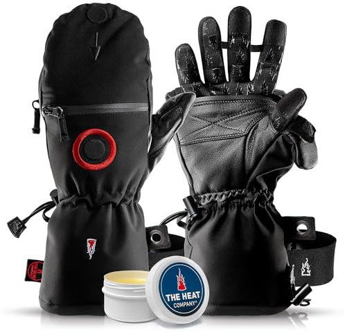 THE HEAT COMPANY - Heat 3 SMART PRO – Die Handschuh Innovation – Fingerhandschuhe und Fäustling in Einem - No.1 Fotohandschuhe, Outdoor, Skifahren - Schwarz, Größe 9, Herren, Damen, Medium