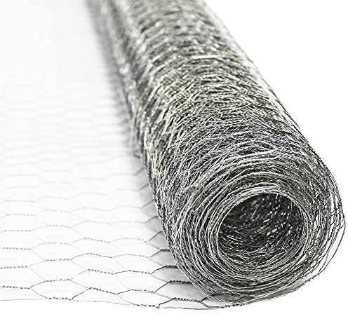 The Mesh Company Galvanised Chicken Wire Mesh Roll Wire Netting Hexagonal Garden Wire (13mm Hole x 0.55mm Wire - 10m x 900mm Roll)